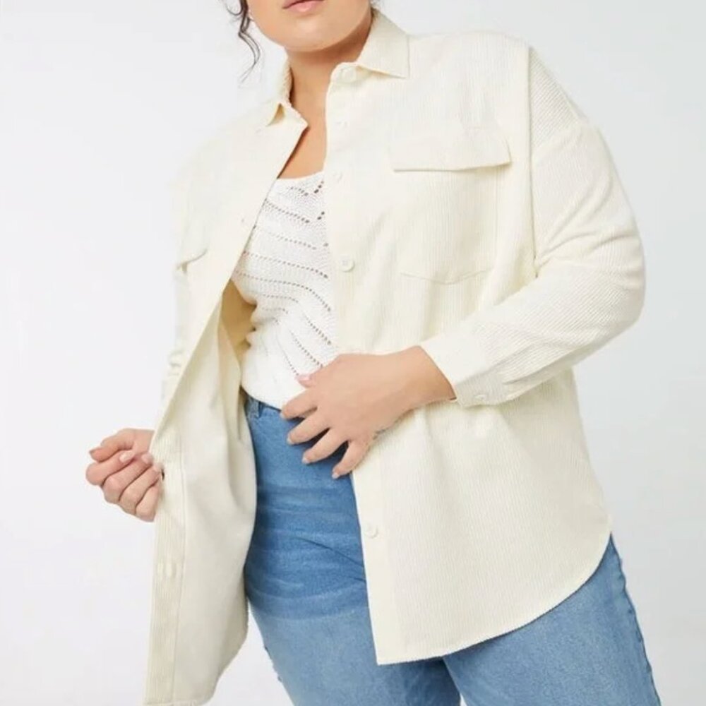 Ardene White Oversized Corduroy Jacket